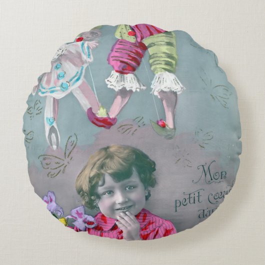 このキスの中の小さな私の心 ラウンドクッション (正面)