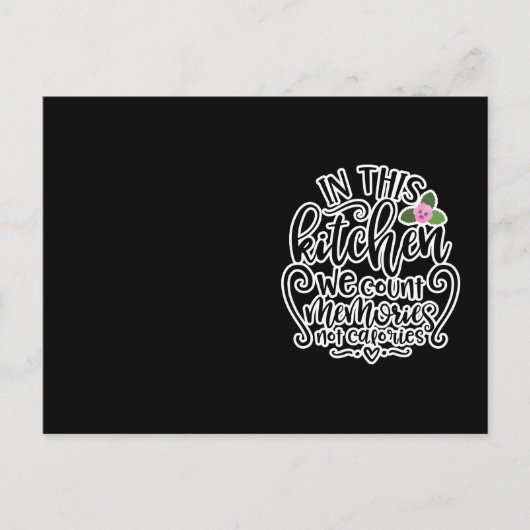 このキッチンでは思い出を大切に カロリーは気にしない ポストカード (正面)