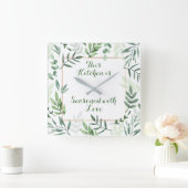 このキッチンはラブウォールクロックで味付けされている スクエア壁時計 (ホーム)