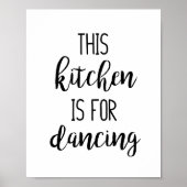 このキッチンは踊りおもしろいタイポグラフィ引用文 ポスター (正面)