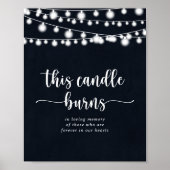 このキャンドルが灯す ラスティック ストリング ライトの看板 ポスター (正面)