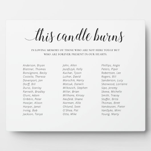 このキャンドルが燃え続ける 学校の同窓会 記憶の碑 フォトプラーク (正面)