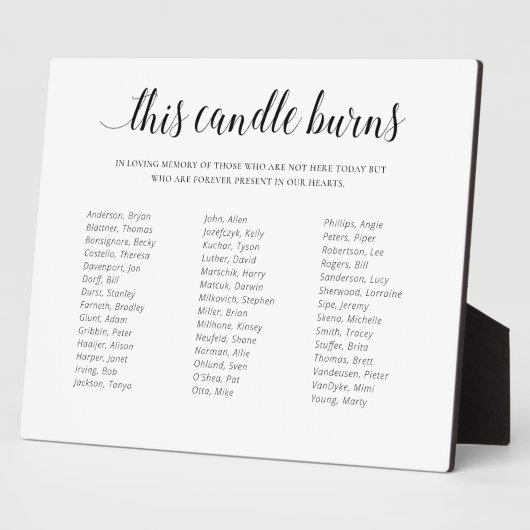 このキャンドルが燃え続ける 学校の同窓会 記憶の碑 フォトプラーク (側面)