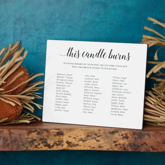 このキャンドルが燃え続ける 学校の同窓会 記憶の碑 フォトプラーク (側面)