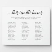 このキャンドルが燃え続ける 学校の同窓会 追悼 フォトプラーク (正面)