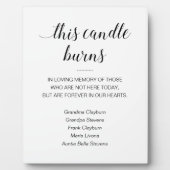 このキャンドルが記憶する名前のリスト 結婚式 追悼 フォトプラーク (正面)
