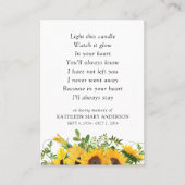 このキャンドルの記念品を点灯 プレイスカード (正面)