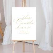 このキャンドルはエレガントなカリグラフィー ゴールド サインを燃やします ポスター