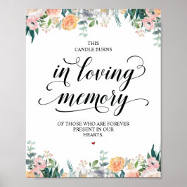 このキャンドルは愛する記憶を込めて燃えています 追悼プレート ポスター