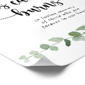 このキャンドルは緑の喜びを燃やしてユーカリの看板 ポスター (角)