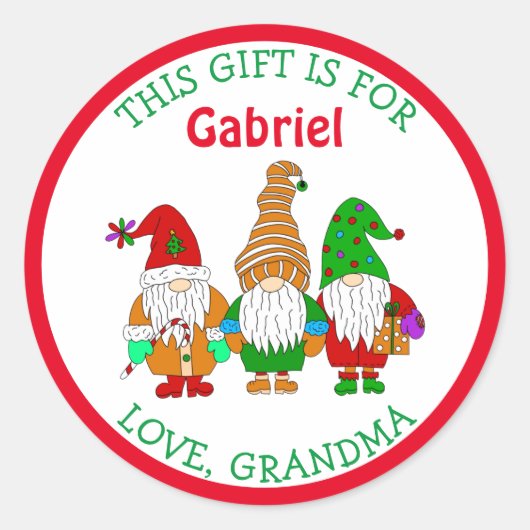 このギフトはクリスマスパーソナライズされたギフトタグ用 ラウンドシール (正面)