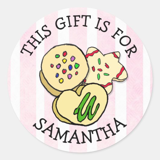 このギフトは(名前を追加)ギフトラベル ラウンドシール (正面)