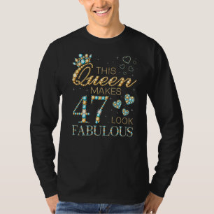 このクイーンは47を素晴らしい47誕生日Adに見せる Tシャツ