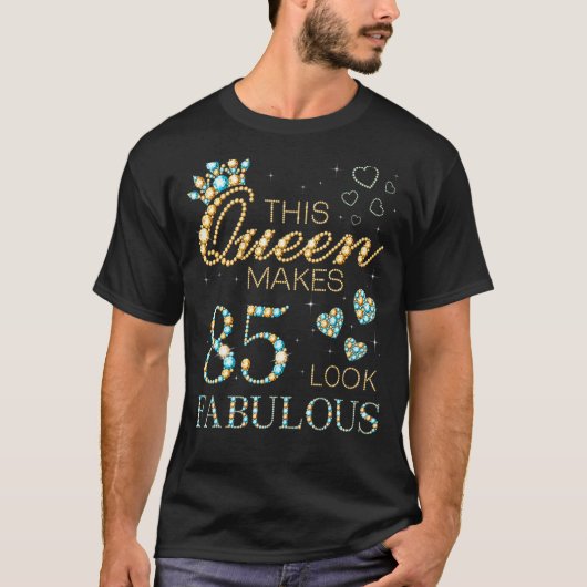 このクイーンは85を素晴らしい85誕生日Adに見せる Tシャツ (正面)