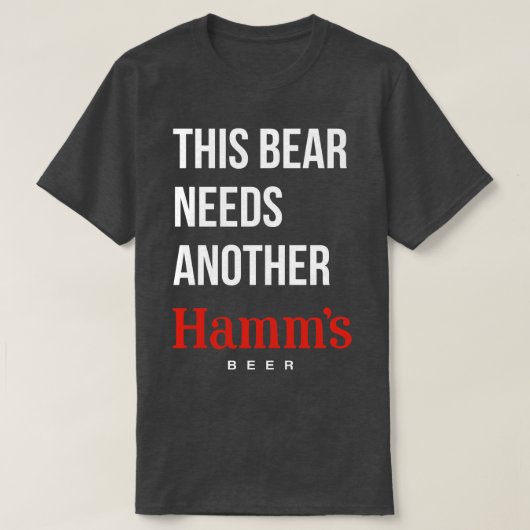 このクマはHAMMSビールのダークシャツをもう一枚必要だ Tシャツ (デザイン正面)