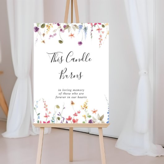このクラシックでカラフルな野生の花のキャンドル 燃えます ポスター