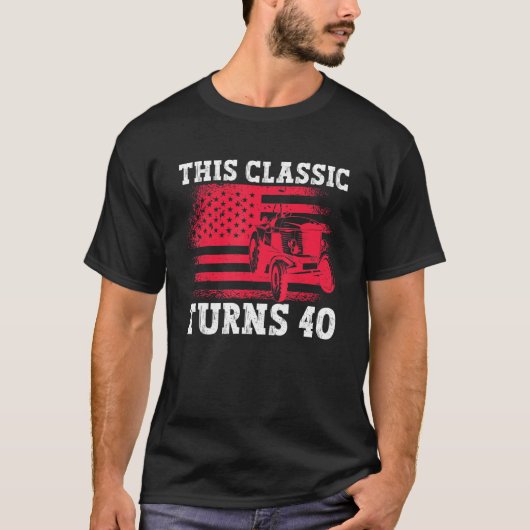 このクラシックは40 40th Birthday Tractorドライブを回転 Tシャツ (正面)