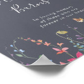 このクラシックブルーのワイルドフラワーローソク 燃える ポスター (角)