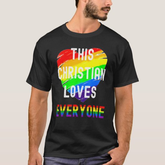 このクリスチャンは、すべてのインクルーシブLgbt Gを愛している Tシャツ (正面)