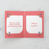 このクリスマスかわいい猫がピンク色に輝く シーズンカード (内部)