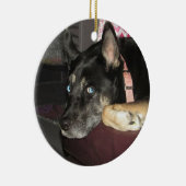 このクリスマスにペットの写真を追加 セラミックオーナメント (右)