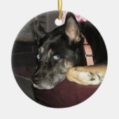 このクリスマスにペットの写真を追加 セラミックオーナメント (正面)