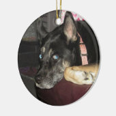 このクリスマスにペットの写真を追加 セラミックオーナメント (左)