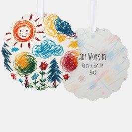 このクリスマスに子どものアートワークを追加 オーナメントカード