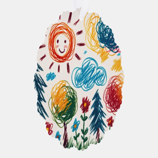 このクリスマスに子どものアートワークを追加 オーナメントカード (右)