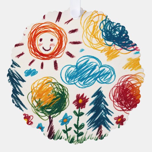 このクリスマスに子どものアートワークを追加 オーナメントカード (正面)