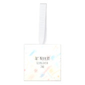 このクリスマスに子どものアートワークを追加 キューブオーナメント (正面)