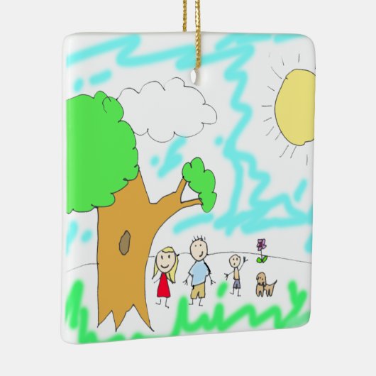 このクリスマスに子どものアートワークを追加 セラミックオーナメント (右)