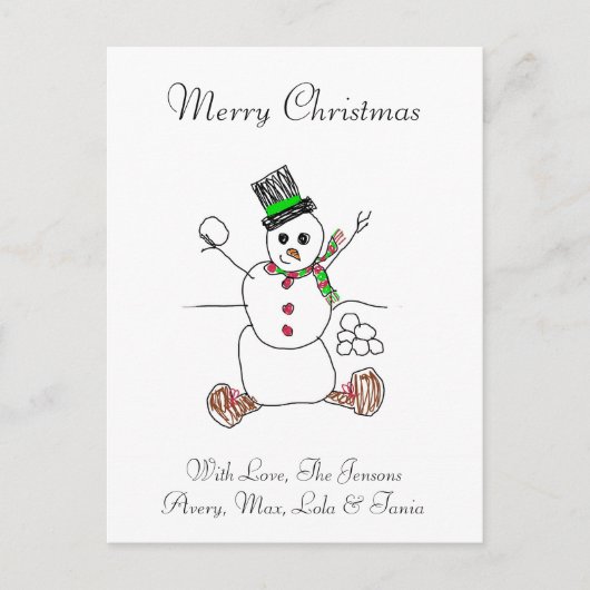 このクリスマスに子どものアートワークを追加 ポストカード (正面)