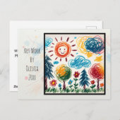 このクリスマスに子どものアートワークを追加 ポストカード (正面/裏面)