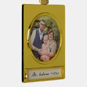 このクリスマスに家族ポートレートを追加 ゴールドプレートバナーオーナメント (右)