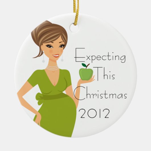 このクリスマスのオーナメントの期待 セラミックオーナメント (正面)