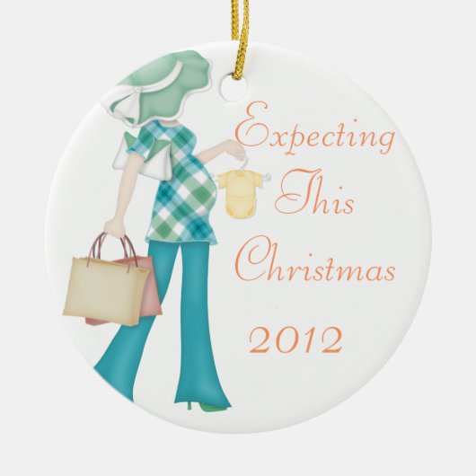 このクリスマスのオーナメントの期待 セラミックオーナメント (正面)