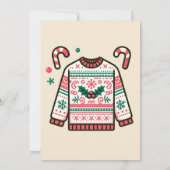 このクリスマスのタッキーなセーターパーティーを醜くしよう 招待状 (裏面)