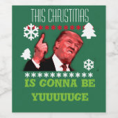 このクリスマスのトランプは勇毛になる ワインラベル (シングルラベル)