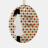 このクリスマスの妊娠のオーナメントの期待 セラミックオーナメント (右)