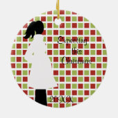 このクリスマスの妊娠のオーナメントの期待 セラミックオーナメント (裏面)