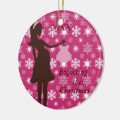 このクリスマスの妊娠のオーナメントの期待 セラミックオーナメント (左)