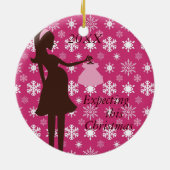 このクリスマスの妊娠のオーナメントの期待 セラミックオーナメント (裏面)