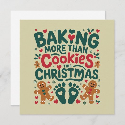 このクリスマスはただのクッキーだけじゃない 妊娠中のクリスマスプレゼント シーズンカード (正面/裏面)