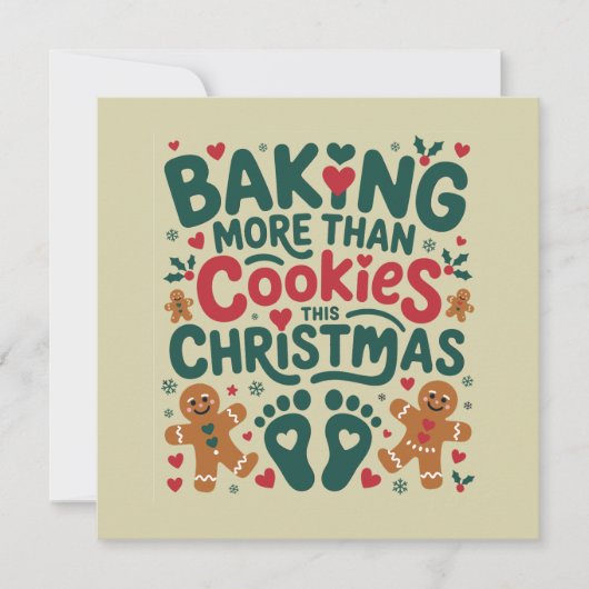 このクリスマスはただのクッキーだけじゃない 妊娠中のクリスマスプレゼント シーズンカード (正面)