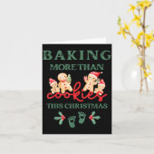 このクリスマスはただのクッキーだけじゃない！妊娠中の私 カード (黄色い花)