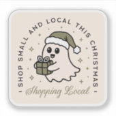 このクリスマスは小さいお店と地元のお店 シール (正面)