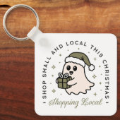 このクリスマスは小さいお買い物と地元のお環境にやさし買い物 キーホルダー (正面)