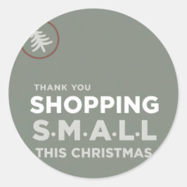 このクリスマスは小さなお店でショッピングありがとう ラウンドシール