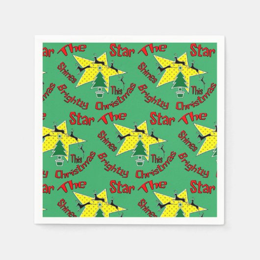 このクリスマスは星が明るく輝く スタンダードカクテルナプキン (正面)